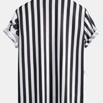 Floral Stripe Patchwork Print Button Up Shirt
