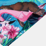 Tropical Plants and Orangutan Print Button Up Shirt