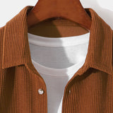 Long Sleeve Color Block Corduroy Shirt