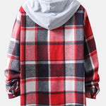 Long Sleeve Hooded Flannel Plaid Overshirt