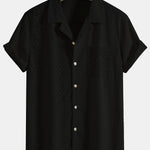 Geometric Textured Patchwork Cuban Shirt