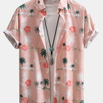 Tropical Plants Print Shirt & Swim Shorts Set