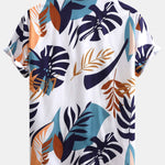 Colorful Leaf Print Button Up Shirt