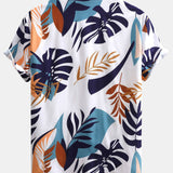 Colorful Leaf Print Button Up Shirt