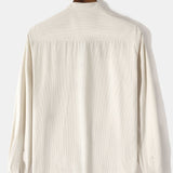 Long Sleeve Stand Collar Corduroy Shirt