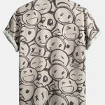 Smiley Print Button Up Shirt