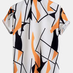 Color Block Abstract Print Shirt & Swim Shorts Set