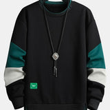 Color Block Sweatshirt & Jogger Pants with Pintuck Set