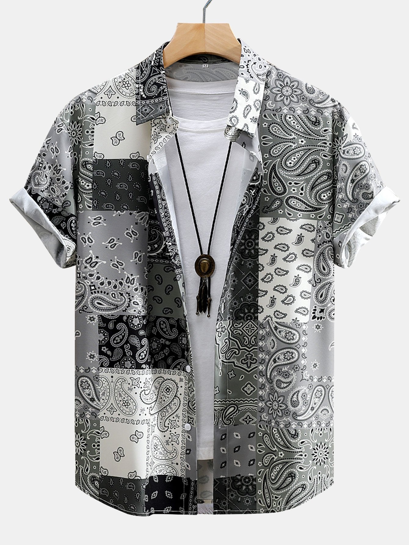 Paisley Print Shirt & Swim Shorts Set