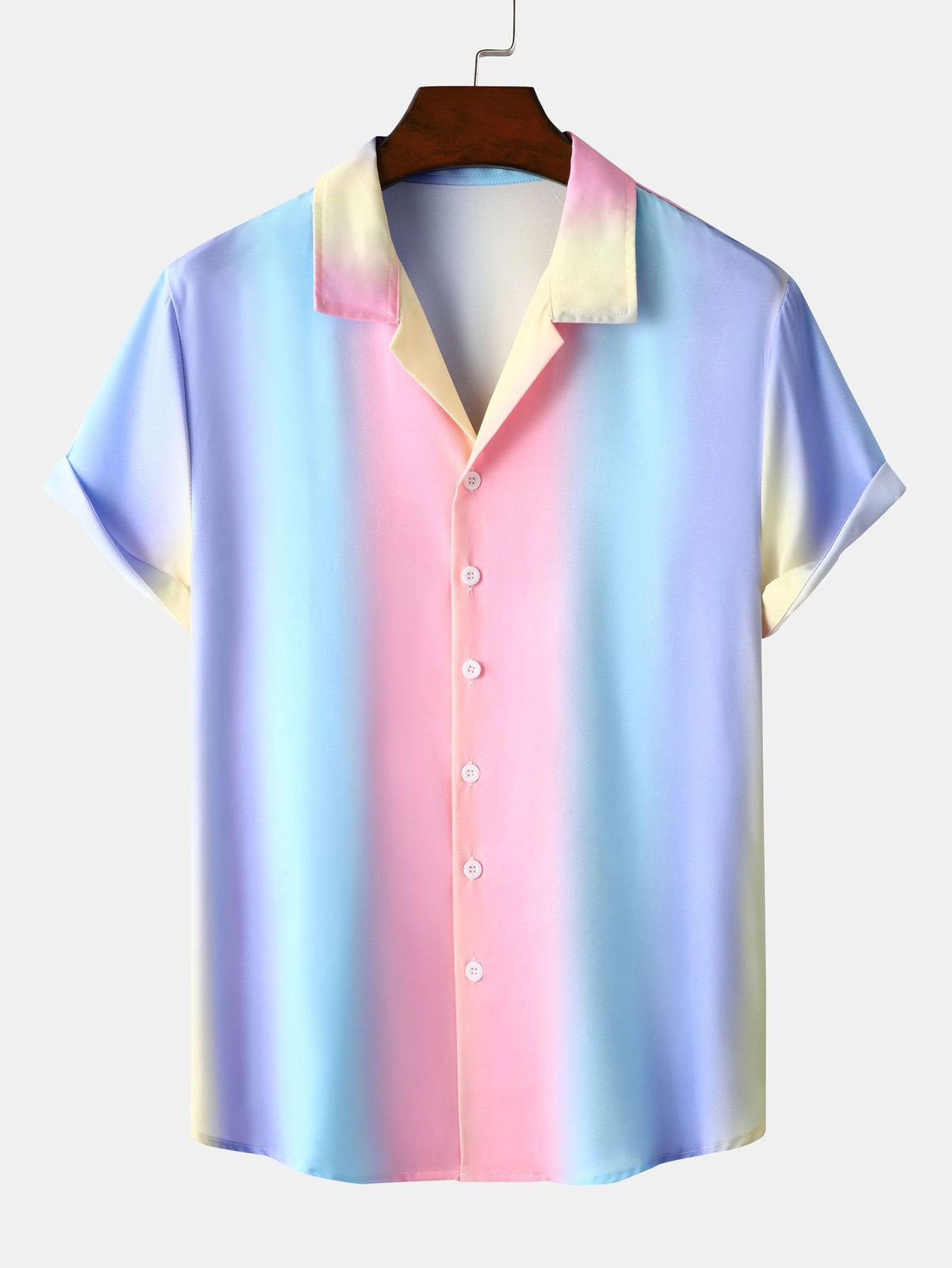 Ombre Print Cuban Shirt & Swim Shorts Set