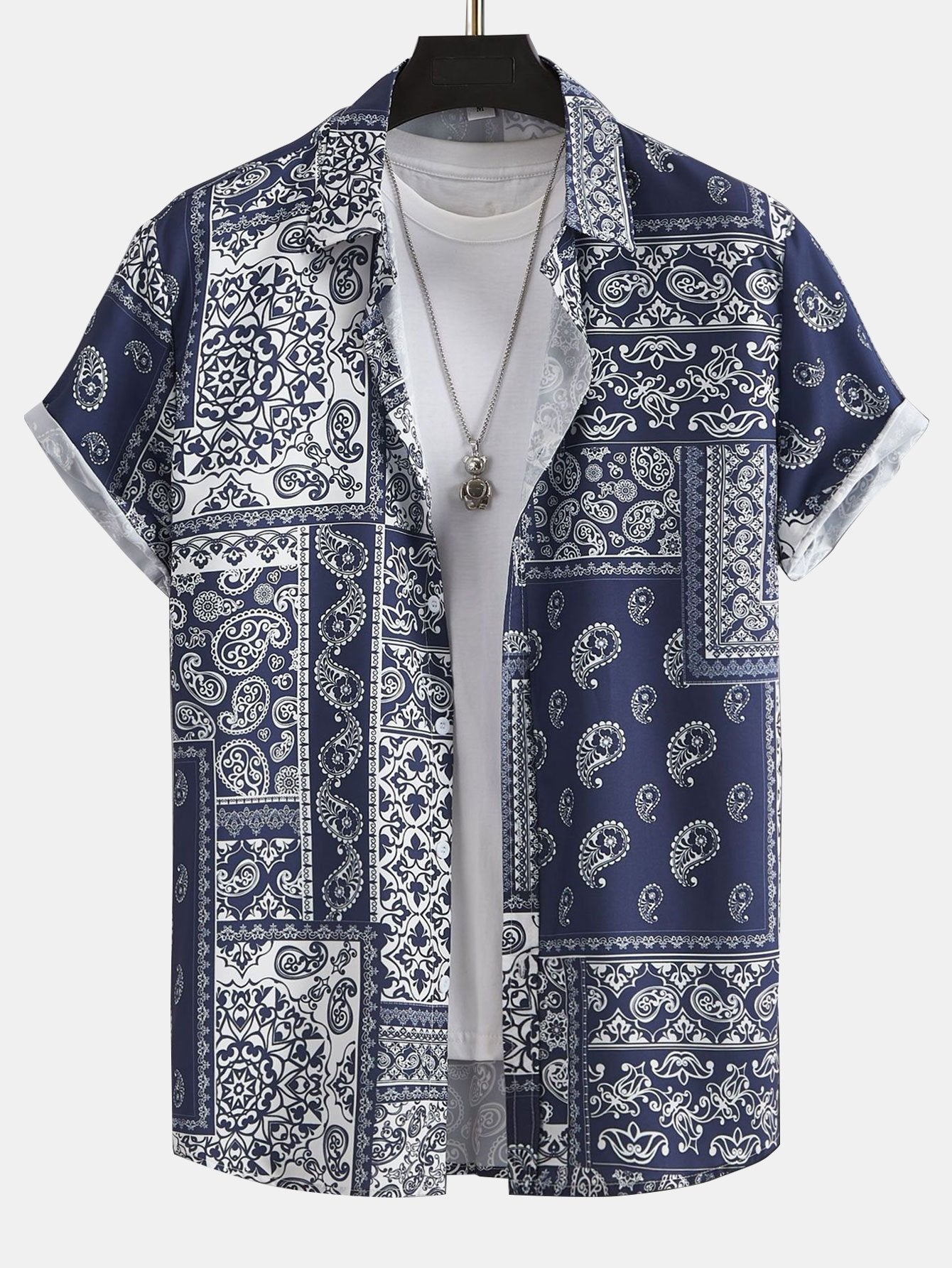 Paisley Frame Print Button Up Shirt
