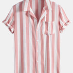 Striped Cuban Collar Shirt