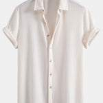 Waffle Shirt & Straight Leg Linen Pants Set