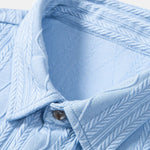 Knitted Geometric Rhombus Jacquard Button Up Shirt