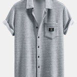 Short Sleeve Waffle Shirt & Drawstring Waffle Jogger Pants Set