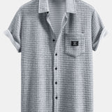 Short Sleeve Waffle Shirt & Drawstring Waffle Jogger Pants Set