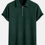 Stripe Jacquard Zip Up Polo & Shorts Set