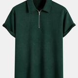 Stripe Jacquard Zip Up Polo & Shorts Set