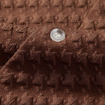Houndstooth Jacquard Cuban Shirt & Straight Leg Linen Pants Set