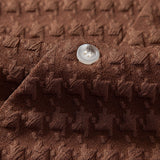 Houndstooth Jacquard Cuban Shirt & Straight Leg Linen Pants Set