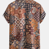 Paisley Patchwork Print Button Up Shirt