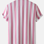 Stripe Print Shirt & Swim Shorts Set