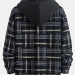 Relax Fit Heavy Weight Flannel Plaid Hooded Shirt