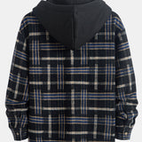 Relax Fit Heavy Weight Flannel Plaid Hooded Shirt