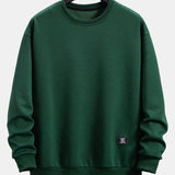Geometric Striped Sweatshirt & Drawstring Corduroy Cargo Jogger Pants Set