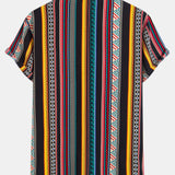 Ethnic Geometric Print Shirt & Swim Shorts Set