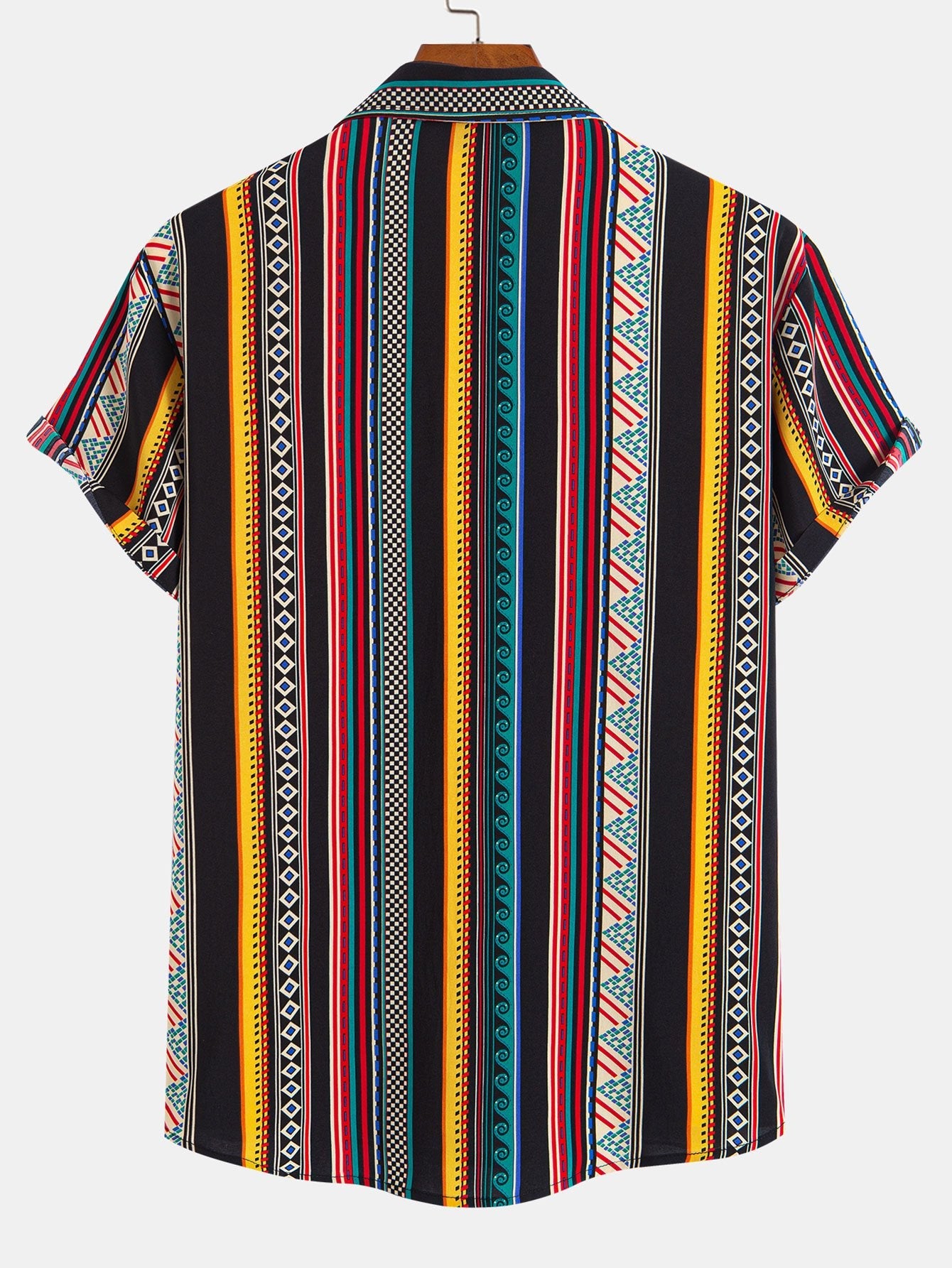 Ethnic Geometric Print Shirt & Swim Shorts Set