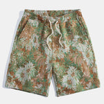 Painted Floral Jacquard Cuban Shirt & Shorts Set