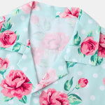 Floral Polka Dot Print Revere Collar Shirt