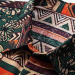 Floral Geometric Patchwork Print Cotton Shirt