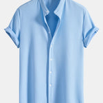 Muscle Fit Ribbed Stand Collar Shirt & Straight Leg Ribbed Pants Set