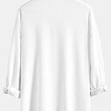 Long Sleeve Muscle Fit Ribbed Stand Collar Shirt