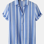 Stripe Print Shirt & Swim Shorts Set