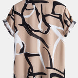 Abstract Print Button Up Shirt