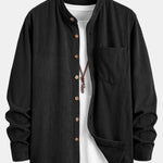 Corduroy Stand Collar Shirt