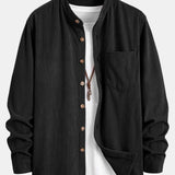 Corduroy Stand Collar Shirt