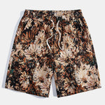 Painted Floral Jacquard Cuban Shirt & Shorts Set