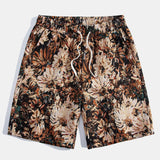 Painted Floral Jacquard Cuban Shirt & Shorts Set