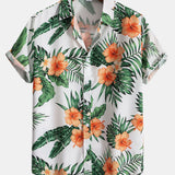 Tropical Print Shirt & Swim Shorts Set