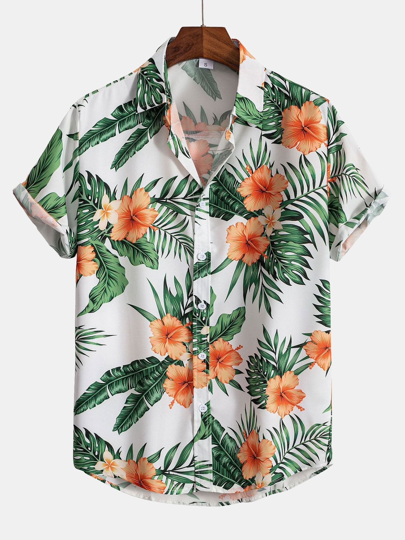 Tropical Print Shirt & Swim Shorts Set