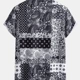 Paisley Floral Patchwork Print Button Up Shirt