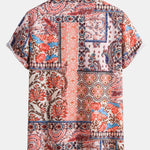 Floral Paisley Patchwork Print Button Up Shirt