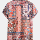 Floral Paisley Patchwork Print Button Up Shirt