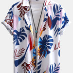 Colorful Leaf Print Shirt & Swim Shorts Set