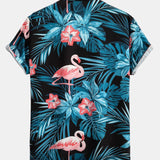 Flamingo Tropical Print Shirt & Swin Shorts Set