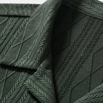 Knitted Geometric Rhombus Jacquard Cuban Shirt & Linen Pants Set